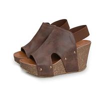 Ecoodisk Summer Pumps High Heels Platform Wedge Sandals For Women Wedges 9cm High Heel Fish Mouth Retro Women Shoes Platform Sandalias