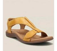 Ecoodisk Summer Sandals for Women Wedges Shoes Orthopedic Lightweight solid comfort ladies beach Sandalias-yellow,42