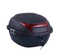 Ecoodisk Universal Motorcycle Rear Top Box Tail Trunk Luggage Top Lock Storage Carrier Case Motorcycle Helmet Top Box Luggage Storage for Motorbike Moped Back Rear Case, 37X32.5X24.5cm Hard Case,C