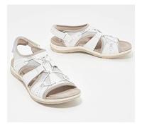 Ecoodisk Women Sandals 2021 Pure Color Casual Ladies Sandals Comfy Low Cut Round Toe Flat Beach Shoes Summer Shoes for Women