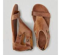 Ecoodisk Women Sandals Soft Leather Flat Sandals Shoes Women Plus Size Peep Toe Summer Sandals Casual Gladiator Beach Sandalias Mujer