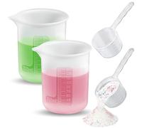 ecooe 4pcs Laundry Powder Dosing Set: 2x Dosing Balls + 2x Measuring Scoops | 150ml detergent dosing ball, 50ml measuring scoop, for washing machines, dosing ball for liquid detergent