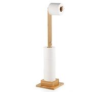 Ecooe Bamboo Freestanding Toilet Paper Holder Storage Roll holder Ideal for 6 toilet paper rolls Stand and organizer 2 in 1 Space saving Without drilling 72 cm
