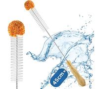 ecooe Bottle Brush Long 45cm Scratch-Free Bottle Cleaner with Soft Plush Pom Extended Cleaning Glass Brush for SodaStream Vases Carafes Drinking etc