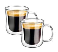 ecooe Double Walled Espresso Coffee Glass Cups Glasses Tea Dessert Borosilicate Glasses 120ml Set of 2