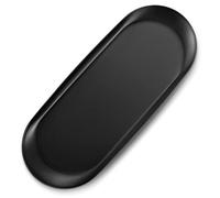 ecooe Large Stainless Steel Decorative Tray, 30 x 12 cm Black Metal Serving Platter, Modern Storage Organiser Dish for Cosmetic, Jewellery, Candles, Dessert & Home Decor