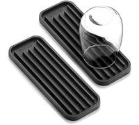 ecooe Pack of 2 Silicone Drying Mat Space-Saving Small Drying Mat for Glasses Bottles and More Dishwasher Safe 21.5 x 7.8 x 1 cm Grey