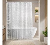ecooe Shower Curtain 70 x 70 Inch Plastic Clear Shower Curtains Waterproof Mildew Resistant 180 x 180 cm Bath Curtain with 12 Hooks Rings for Shower or Bathtub