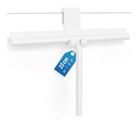 ecooe Silicone Shower Squeegee Shower Screen Wiper with Stainless Steel Core 13in / 33cm, White, Squeegee Shower Cleaner with Hook, Shower Scraper for Bathroom Mirror Window Glass Cleaning