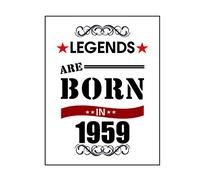 Ecool 10536 Legends are born in 1959 retro shabby chic vintage style picture metal wall plaque sign fridge magnet