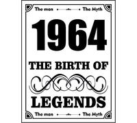 Ecool 10574 The man the myth 1964 the birth of legends man cave retro shabby chic vintage style picture metal wall plaque sign (280mm x 200mm)