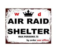 Ecool Air raid shelter by order war office ww2 poster retro shabby chic vintage style picture metal wall plaque sign fridge magnet