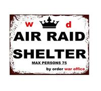Ecool Air raid shelter by order war office ww2 poster retro shabby chic vintage style picture metal wall plaque sign (150mm x 100mm)