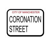 Ecool City of Manchester coronation street road sign retro shabby chic vintage style picture metal wall plaque sign fridge magnet