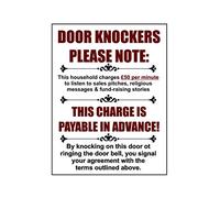 Ecool Door knockers please note this charge is payable in advance retro shabby chic vintage style picture metal wall plaque sign (150mm x 100mm)