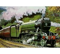 Ecool Flying scotsman steam railway train retro shabby chic vintage style picture metal wall plaque sign fridge magnet