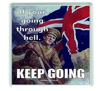 Ecool If your going through hell keep going winston churchill quote acrylic drinks coaster