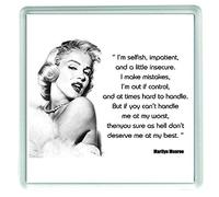 Ecool Marilyn Monroe i'm selfish quote funny acrylic drinks coaster