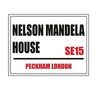Ecool Nelson mandela house peckham london england street road sign retro shabby chic vintage style picture metal wall plaque sign (200mm x 150mm)