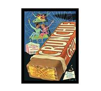 Ecool Revel in the smooth milk chocolate fry's crunchie retro shabby chic vintage style picture metal wall plaque sign fridge magnet