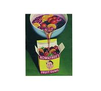 Ecool Rowntree's fruit gum vintage style retro shabby chic vintage style picture metal wall plaque sign (200mm x 150mm)