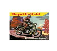 ecool Royal Enfield for modern motorcycling motorbike retro shabby chic vintage style picture metal wall plaque sign (150mm x 100mm)