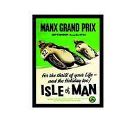 Ecool TT races isle of man for the thrill of your life and the holiday too retro shabby chic vintage style picture metal wall plaque sign fridge magnet