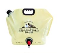 ECOOPTS Collapsible Water Container Bag with Spigot Outdoor Water Container BPA Free Food Grade Water Jug Folding Water Storage Bag for Camping Hiking & Survival Kit Sport 8L/2.1Gallon Green