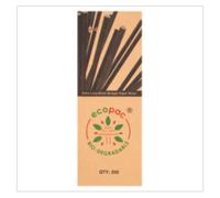Ecopac 250 Extra Long Black Straight Paper Straws - Approx. 250 per Case | Eco-Friendly Biodegradable Long Drinking Straws | Strong & Durable for Tall Glasses, Cocktails, Iced Coffee & Catering