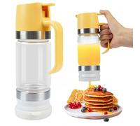 Ecopandy 2PACK 315ML/11oz glass honey pot drizzler, No Drip Honey Maple Syrup Dispenser with Handle, High Borosilicate Glass Clear Honey Jar Pot for Honey, Syrup, Jam, Spices Home Kitchen (1* Yellow)