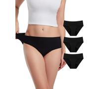 EcoPeriod Period Underwear for Women Heavy Flow, Leakproof Menstrual Underwear Seamless Period Panties, No Show Panty, Black 3 Pack, S-M