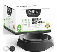 EcoPest Bed Bug Interceptors - 4 Pack | Bed Bug Blocker (Pro) Interceptor Traps (Black)