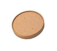 ECOPICNIC 50 Pack Kraft Lids for 250/350/470 ml Kraft Soup Containers | Secure Disposable Lids for Hot and Cold Food Bowls, Takeaway Cups, Eco-Friendly Biodegradable Food Storage