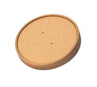 ECOPICNIC 50 Pack Kraft Lids for 750/930 ml Kraft Soup Containers | Secure Disposable Lids for Hot and Cold Food Bowls, Takeaway Cups, Eco-Friendly Biodegradable Food Storage
