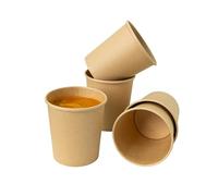 ECOPICNIC 50 Pack Kraft Paper Soup Containers 750 ml | Disposable Soup Bowls for Takeaway, Eco-Friendly Biodegradable Cups for Hot and Cold Food, Microwave and Freezer Safe
