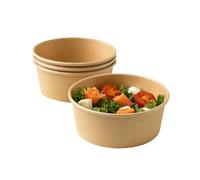 ECOPICNIC 50 Pack Kraft Salad Bowls 750 ml | Disposable Paper Food Containers for Salads, Soups, Ice Cream, and Takeaway, Eco-Friendly Biodegradable Serving Bowls