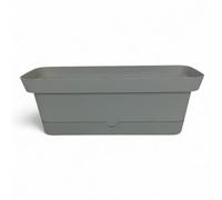 Ecoplast Origine 40 cm, Plastic Outdoor, Balcony Planter, Ice, ø 13,7 x 38 h