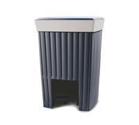 Ecoplast Rubbish Bin with Pedal, 6 Litres, Recycled Plastic Rubbish Bin, Taupe/Ice, Green/Light Blue, U