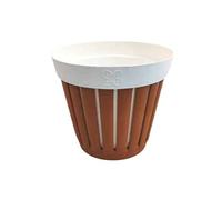 ECOPLAST S.r.l. Kreta Terracotta/White VASE d.20, As Shown in The Picture, Come da foto