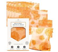 EcoPledge Reusable Beeswax Food Storage Bags - 8 Pack (2 Large, 2 Medium, 4 Small) | Natural Alternative to Plastic | Organic Cotton, Beeswax, Jojoba Oil