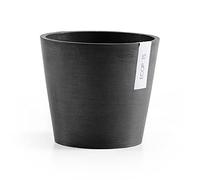 Ecopots ashortwalk Amsterdam Plant Pot made from recycled plastic (D20 x H17.5cm) (Black)