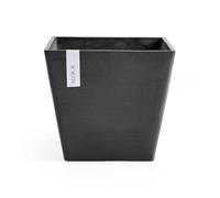 Ecopots Ashortwalk Rotterdam plant pot made from recycled plastic (Width 40cm x Length 40cm x Height 35cm) (Black)