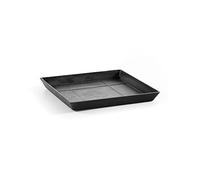 Ecopots Ashortwalk Square Saucer made from Recycled Plastic (length & width 35.5cm x height 3.5cm) (Black)