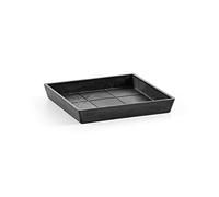 Ecopots Square Saucer for Plant Pots - Made from Recycled Plastic - Length & Width 17.5cm x Height 2.5cm - (Black)