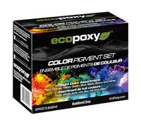 EcoPoxy 60mL & 8 Liquid Different Epoxy Resin Color Pigment Set - Vibrant Pigments for Stunning Epoxy Resin Art - Epoxy Wood Filler for Woodworkers and Artists - Easy Mix, Create Unique Color Effects