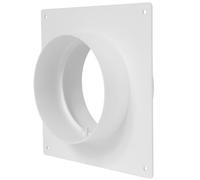 ECOPRO VENT 100mm Air Vent Duct Connector Flange - White Plastic Wall Plate, Round Dual Male-Fit Coupler for Indoor Supply and Exhaust Ventilation 100mm Ducting - Aircon Ducting