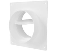ECOPRO VENT 100mm Air Vent Duct Connector Flange with Backdraft Shutter - White Plastic Wall Plate, Round Dual Male-Fit Coupler for Indoor Supply and Exhaust Ventilation 100mm Ducting - Aircon Ducting