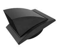 ECOPRO VENT 100mm Exhaust Vent Cover with Backdraft Damper - Anthracite ABS Plastic Extractor Fan Vent Cover - Weather Resistant Hooded 100mm Tumble Dryer Vent Cover for Exterior Walls