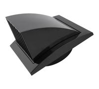 ECOPRO VENT 100mm Exhaust Vent Cover with Backdraft Damper - Black ABS Plastic Extractor Fan Vent Cover - Weather Resistant Hooded 100mm Tumble Dryer Vent Cover for Exterior Walls