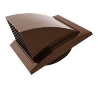 ECOPRO VENT 100mm Exhaust Vent Cover with Backdraft Damper - Brown ABS Plastic Extractor Fan Vent Cover - Weather Resistant Hooded 100mm Tumble Dryer Vent Cover for Exterior Walls